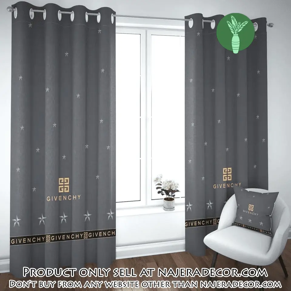 Givenchy star pattern premium window curtains hot  luxury curtain wc084 njr3142866